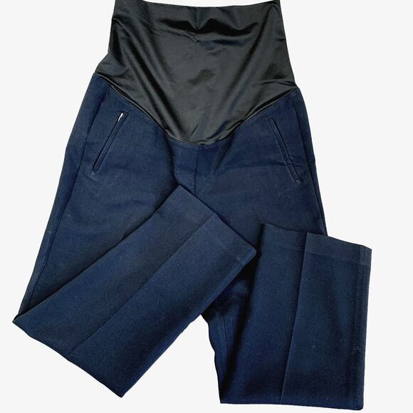 Ann Taylor Loft Maternity Straight Leg Trouser Dress Pants Size 10 Navy Stretch - Picture 3 of 15